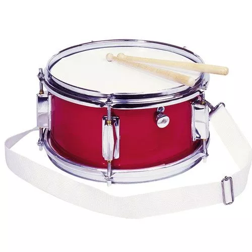 GOKI METALEN SNAARTROMMEL MET DRAAGRIEM  ROOD 